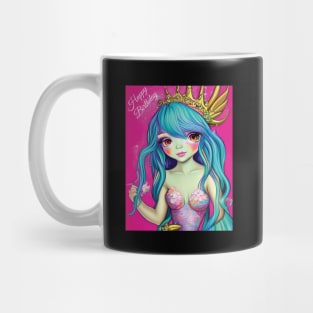 Pretty Birthday Mermaid Queen Mug